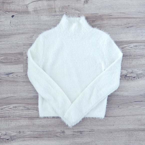 Fuzzy White Sweater - Picture 3 of 4